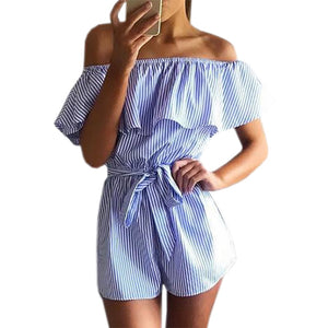 Beach Girl Striped Playsuits