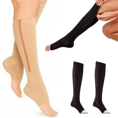 Women Zipper Knee stockings