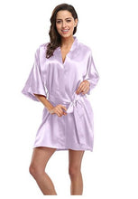 Sexy Satin Night Lace Robe