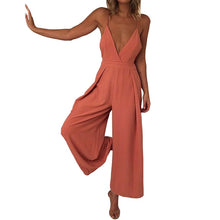 Sexy V Neck Backless Strap Jumpsuit