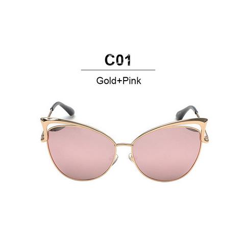 Cat Eye Sunglasses Women Mirror Effect
