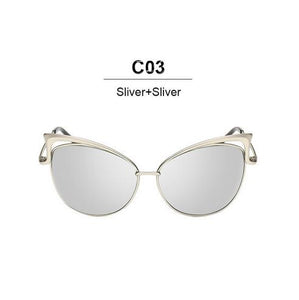Cat Eye Sunglasses Women Mirror Effect