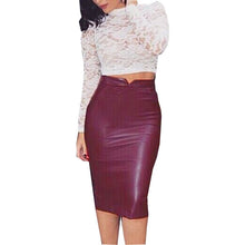 Sexy Long Leather Pencil Skirt