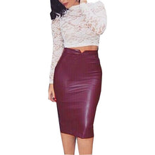 Sexy Long Leather Pencil Skirt