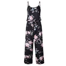 Flowery Sleeveless Sashes Jumpsuit