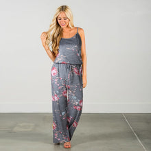 Flowery Sleeveless Sashes Jumpsuit
