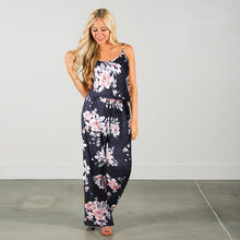 Flowery Sleeveless Sashes Jumpsuit