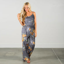 Flowery Sleeveless Sashes Jumpsuit