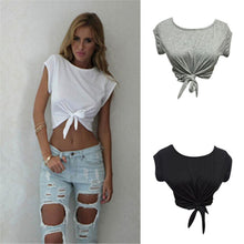 Women Knotted Tie Crop Tops