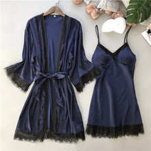 Black Lace Women Robe Sets