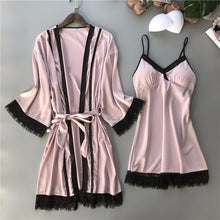 Black Lace Women Robe Sets