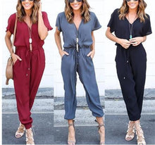 Casual and Sexy V neck Cross Lacing jumpsuits