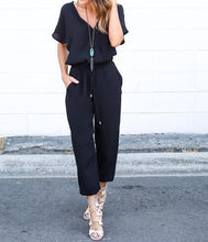 Casual and Sexy V neck Cross Lacing jumpsuits