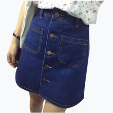 Cute Buttoned Slim Waist Denim Skirts