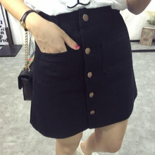 Cute Buttoned Slim Waist Denim Skirts