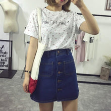 Cute Buttoned Slim Waist Denim Skirts