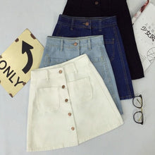 Cute Buttoned Slim Waist Denim Skirts