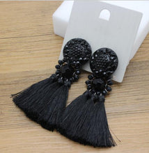 Ethnic Black Tassels Earring For Ladies