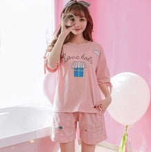 Cute Woman's Cotton Pajama Set