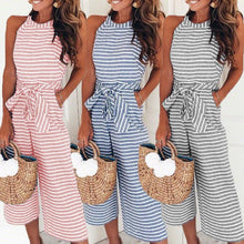 Elegant Sleeveless Striped Jumpsuit