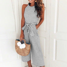 Elegant Sleeveless Striped Jumpsuit