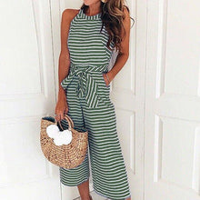 Elegant Sleeveless Striped Jumpsuit