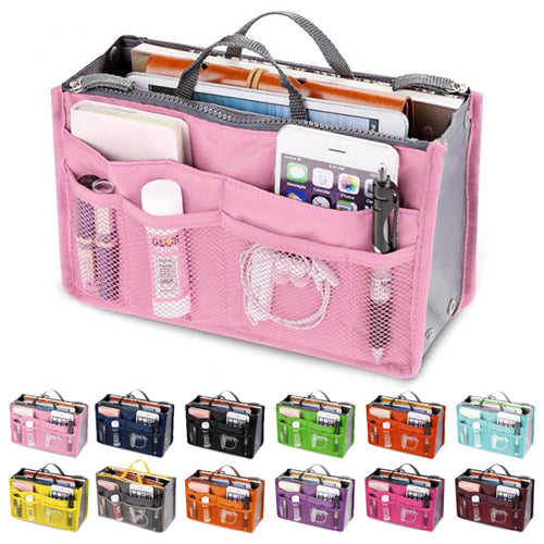 Women's Nylon Travel Insert Organizer Handbag