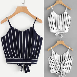 Cute Striped Crop Tops For Women