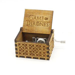 Creative Antique Carved Wooden Game of Thrones Music Box