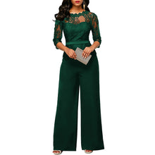 Smart Lace Jumpsuit Long Sleeves Wide Leg