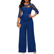 Smart Lace Jumpsuit Long Sleeves Wide Leg