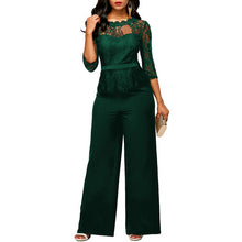 Smart Lace Jumpsuit Long Sleeves Wide Leg