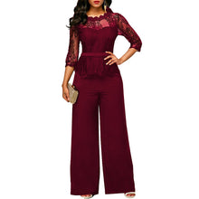 Smart Lace Jumpsuit Long Sleeves Wide Leg