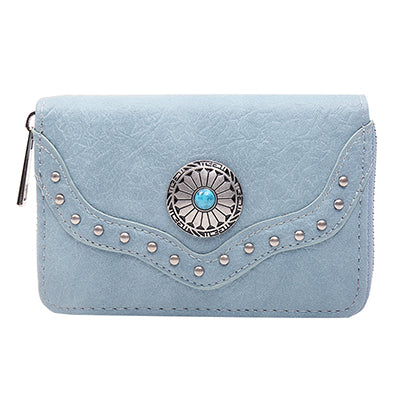 Short Rivet Leather Wallets For Woman